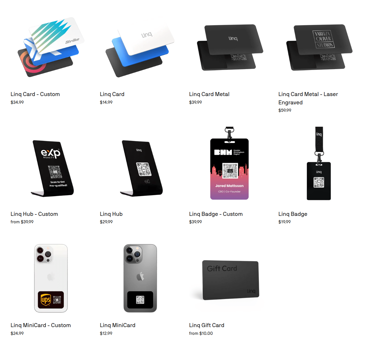 Linq products pricing