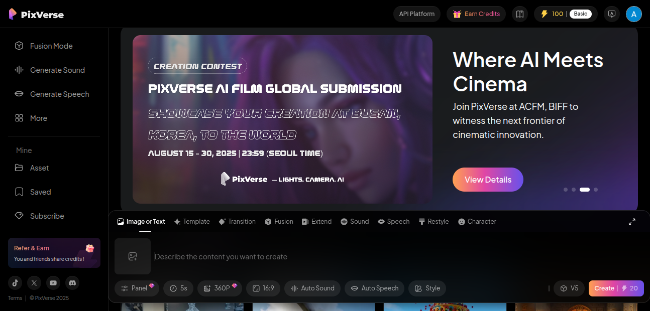 PixVerse-Create-Amazing-AI-Videos-from-Text-Photos-with-AI-Video-Generator-09-26-2025_06_32_PM Interface of pixverse ai