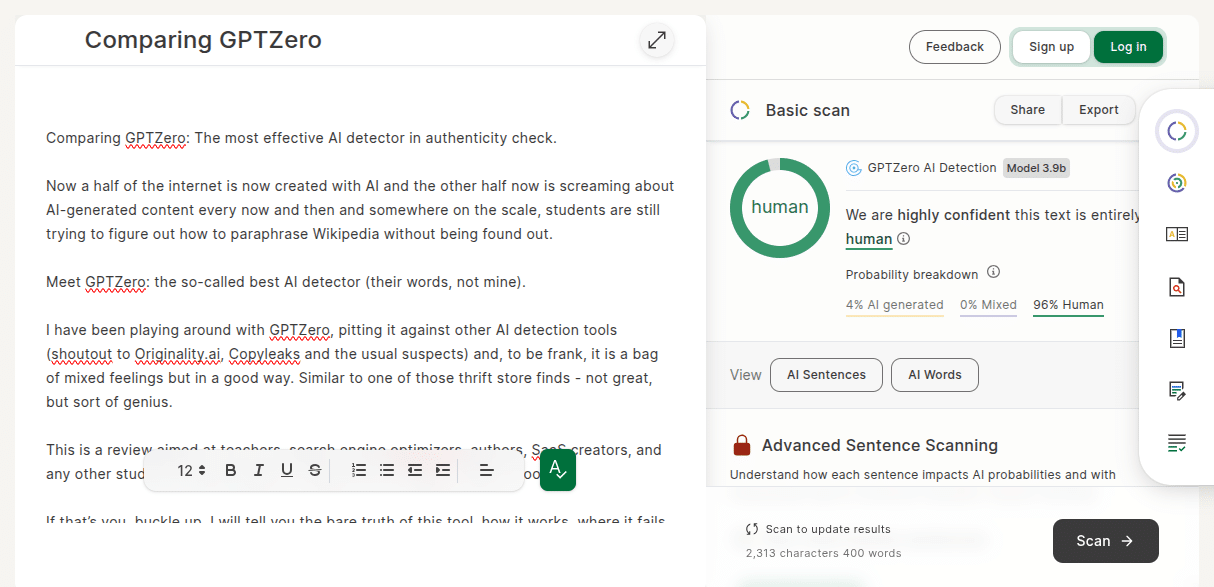 Testing GPTZERO Testing GPTZERO