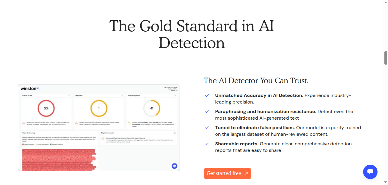 wintson ai Gold Standard in AI Detection