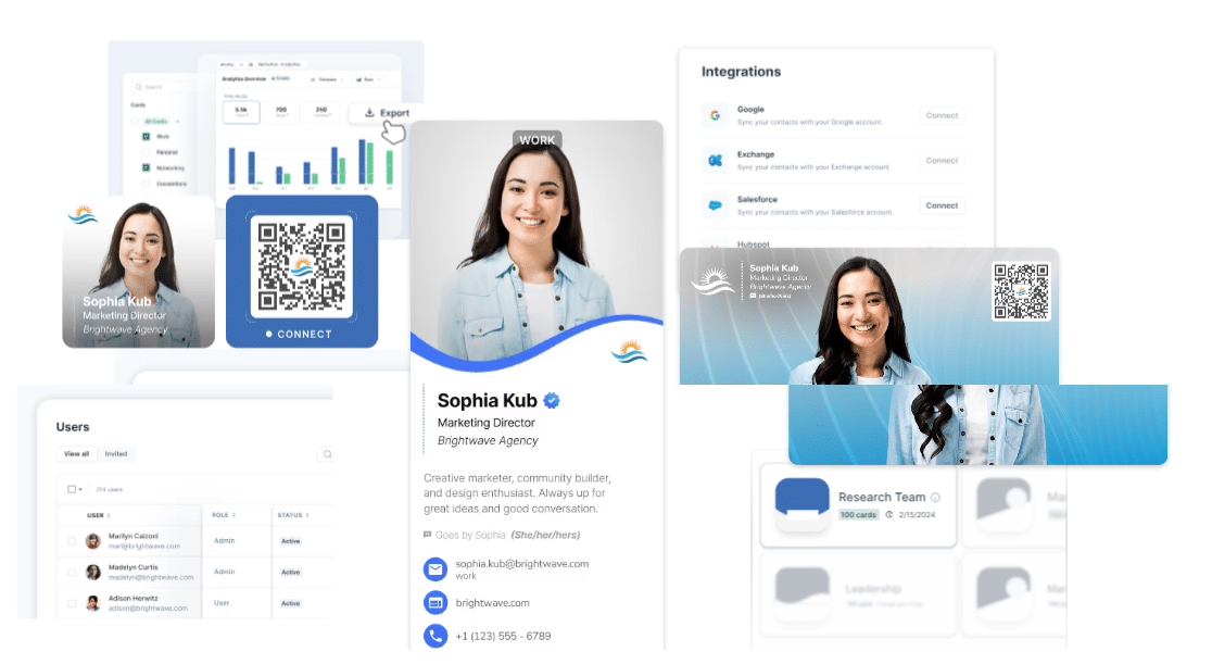 Professional Presence Platform combines digital business cards, email signatures, and virtual backgrounds in one place