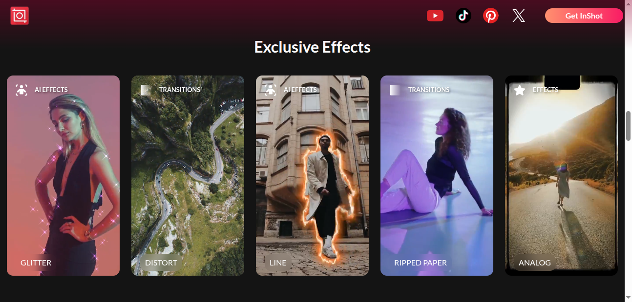 Exclusive effects of inshot video editor