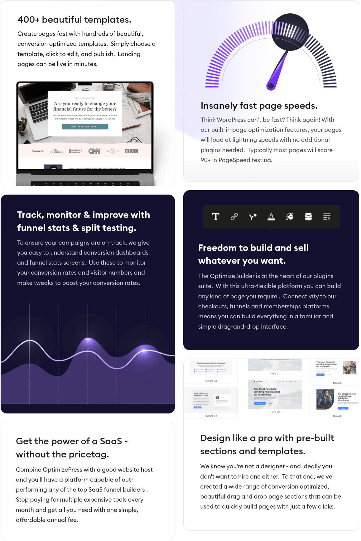 OptimizePress Suite features